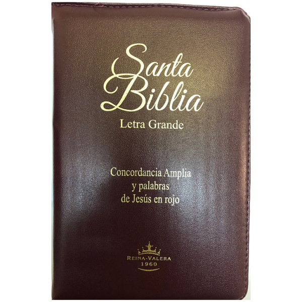 Biblia RVR60 mediana acolchada vino cierre índice RVR055CLGP