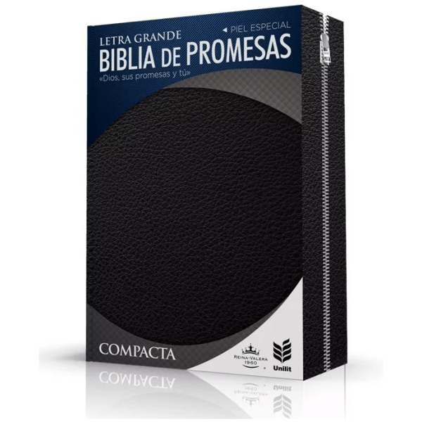 Biblia De Promesas Compacta Rvr1960 Negro Con Índice, Cierre