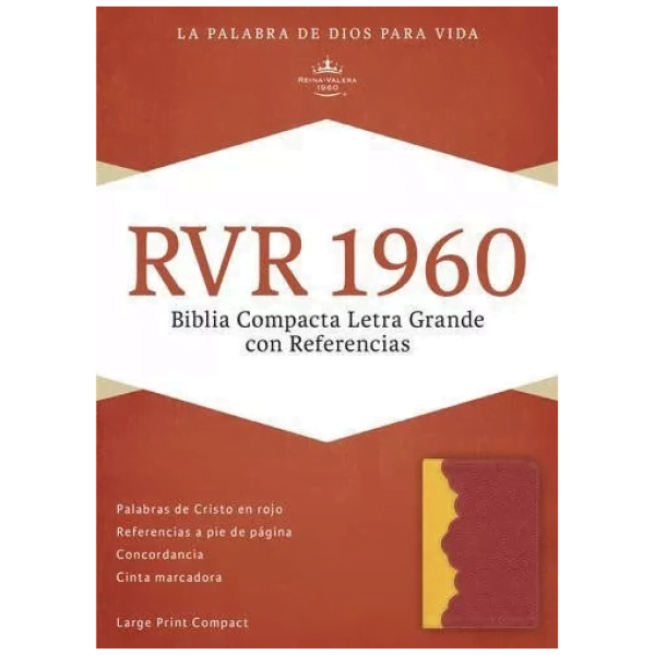 Biblia Compacta Con Referencias Rvr1960, Ámbar/rojo