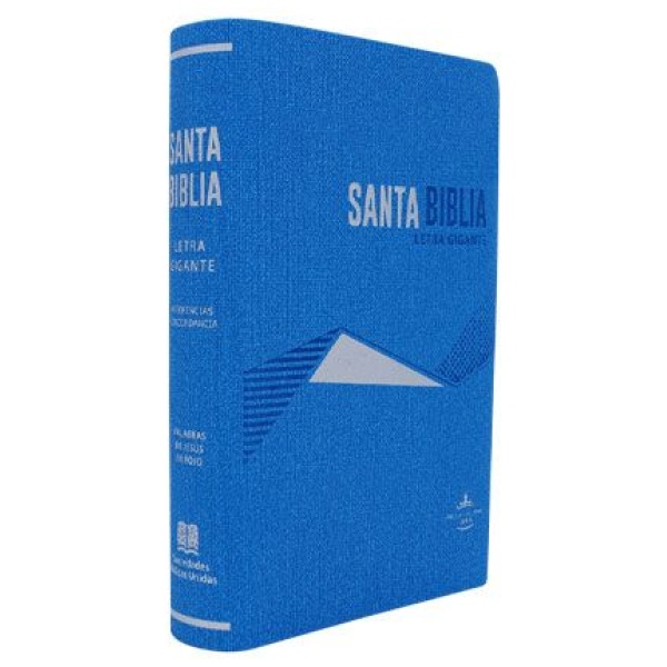 Biblia RVR1960 Letra Grande Azul Plata