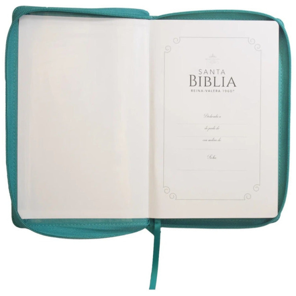 Biblia RVR1960 Manual Letra Grande Turquesa Cierre - Image 2