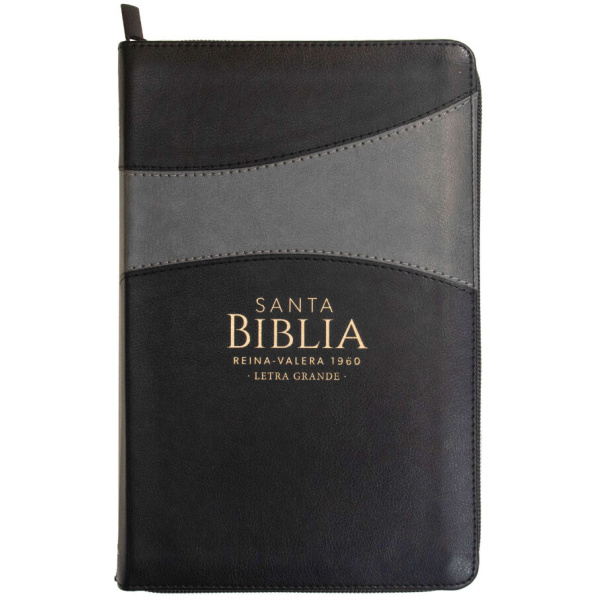 Biblia RVR1960 Manual Letra Grande Negro Grisa Cierre 12.5pt 065PJR