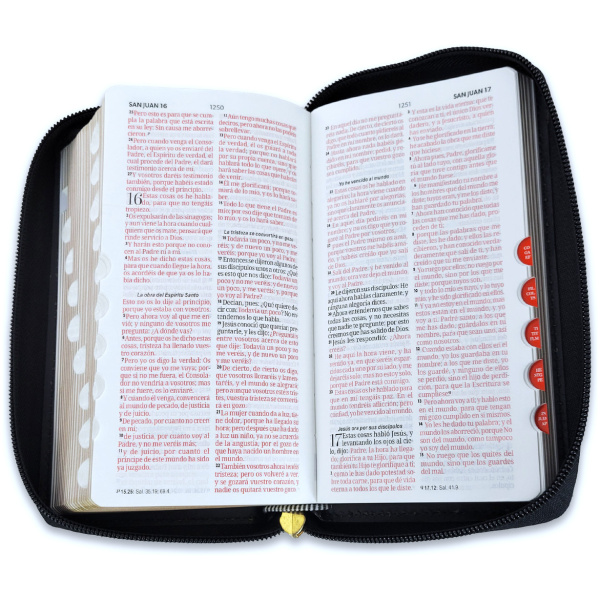 Biblia RVR1960 contempo chequera neg/beige/bco im piel índice cierre AG 8pt PJR - Image 3