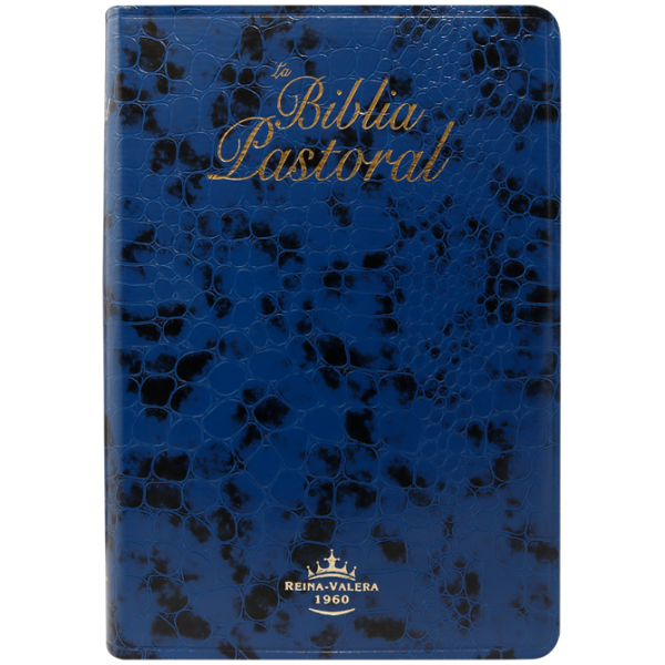 Biblia RVR1960 Pastoral imit piel azul RVR069cLGTI 9pt